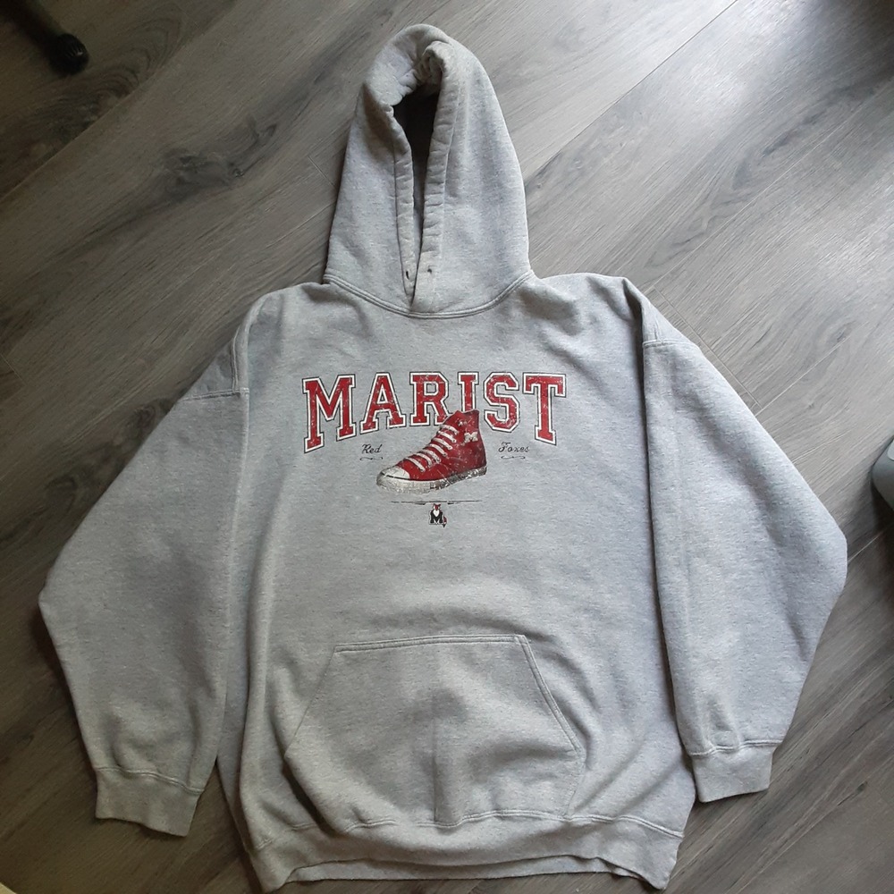 Perrin Wear Marist Red Foxes Hoodie Mens XXL Gray Pullover College Sweatshirt